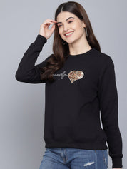 Kotty Women Black Printed Sweatshirt