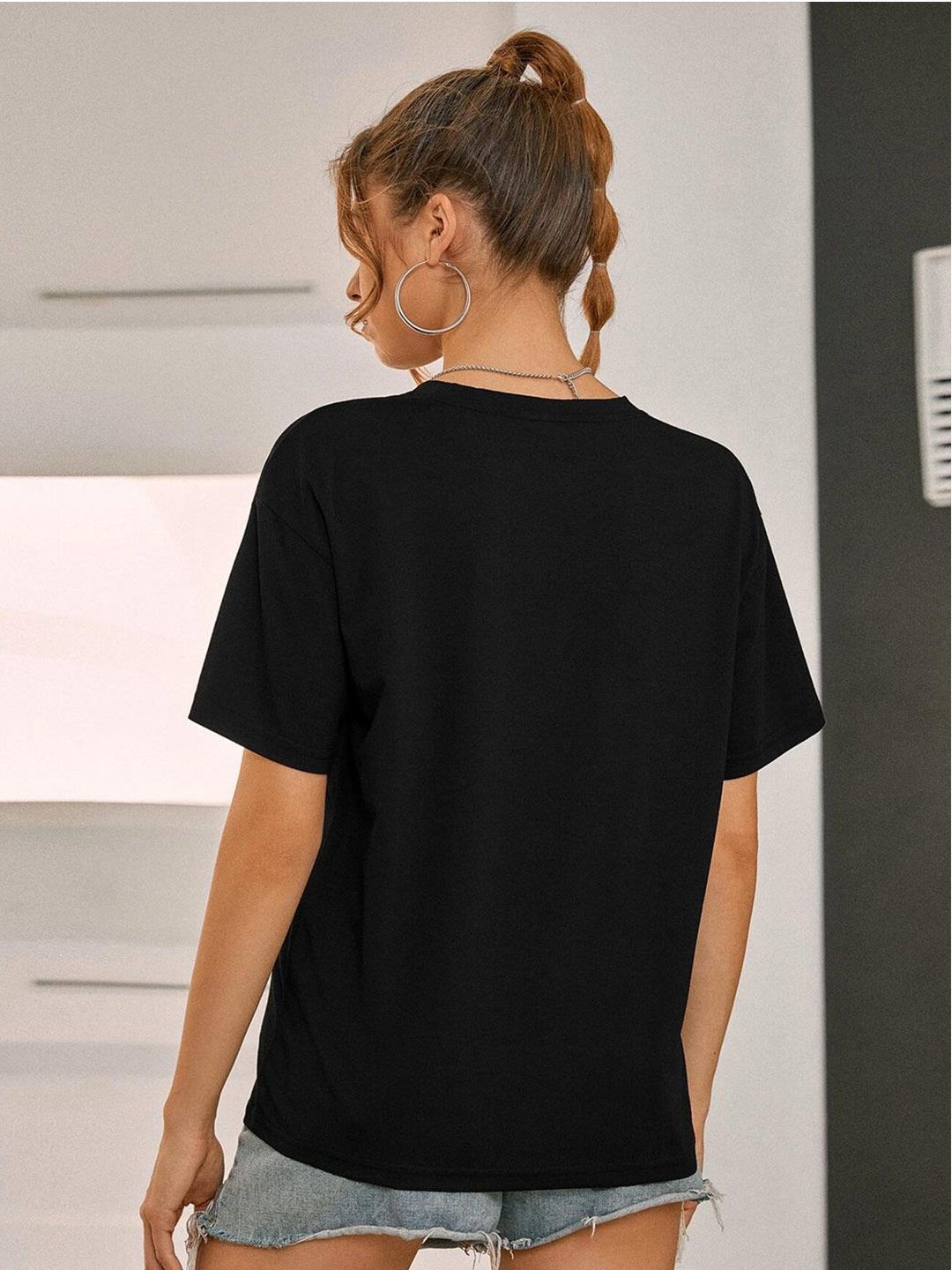 Kotty Floral Printed Oversize Cotton T-shirt