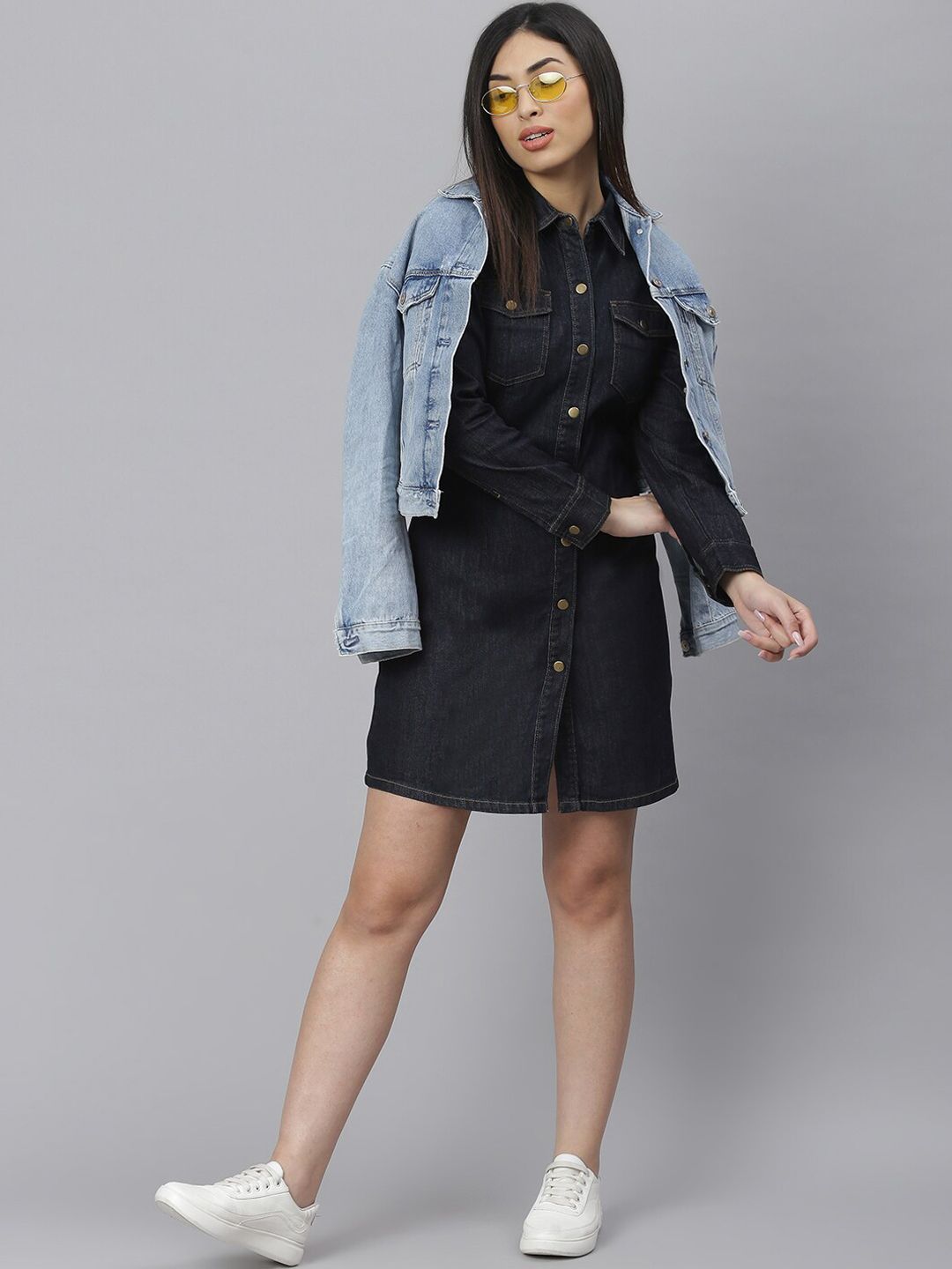 Kotty Women Blue Solid Shirt Dress