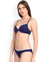 Kotty Women Blue Printed Lingerie Set KTTIW123