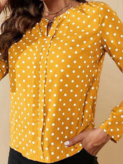 Kotty Round Neck Polka Dot Printed Top