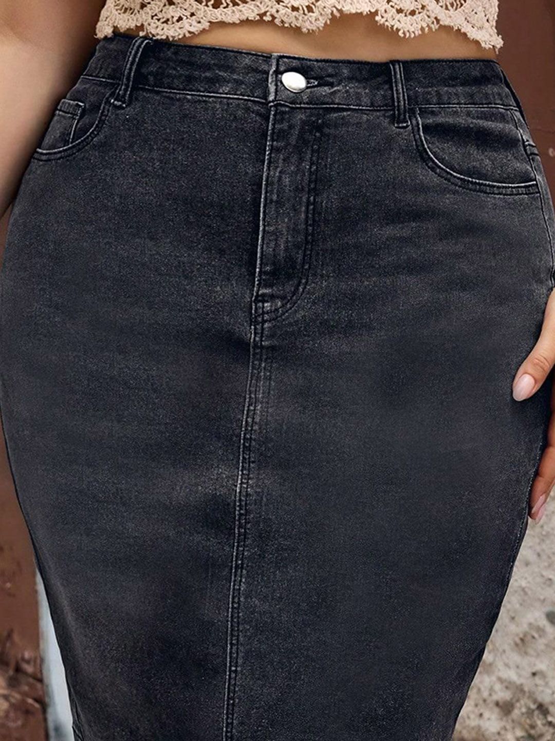 Kotty High-Rise Denim Mini Skirt