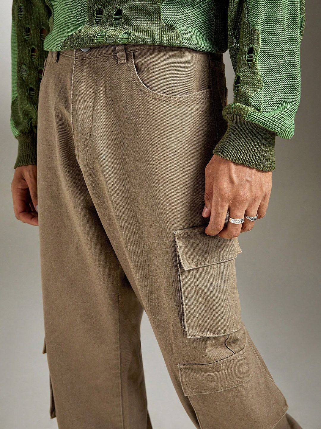 Kotty Men Jean Mid-Rise Wide Leg Stretchable Jeans