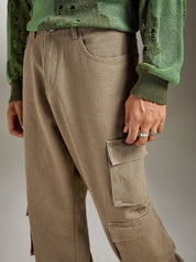 Kotty Men Jean Mid-Rise Wide Leg Stretchable Jeans