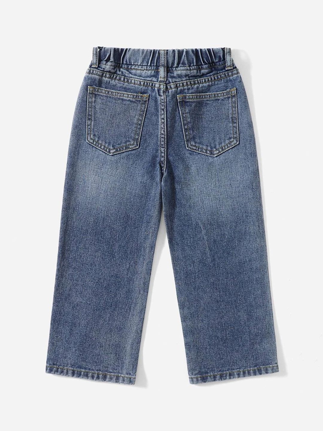 Kotty Girls Blue Jean Fit Heavy Fade Stretchable Jeans