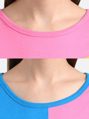 Kotty Women Pack of 2 Colourblocked Round Neck T-shirts