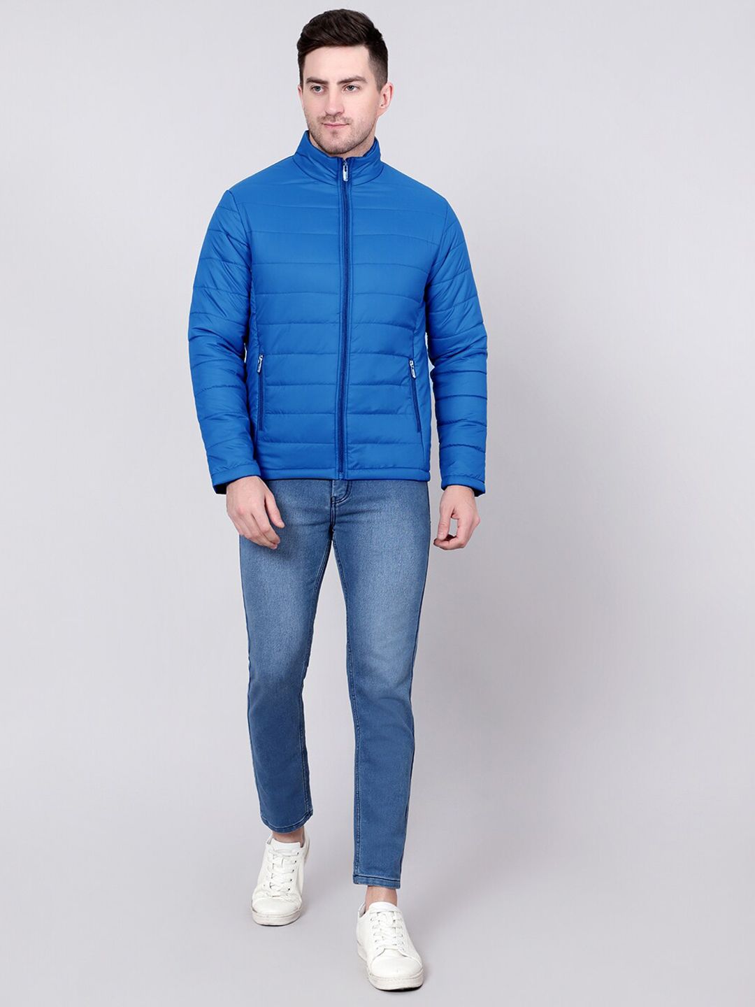 Kotty Blue Stand Collar Padded Jacket