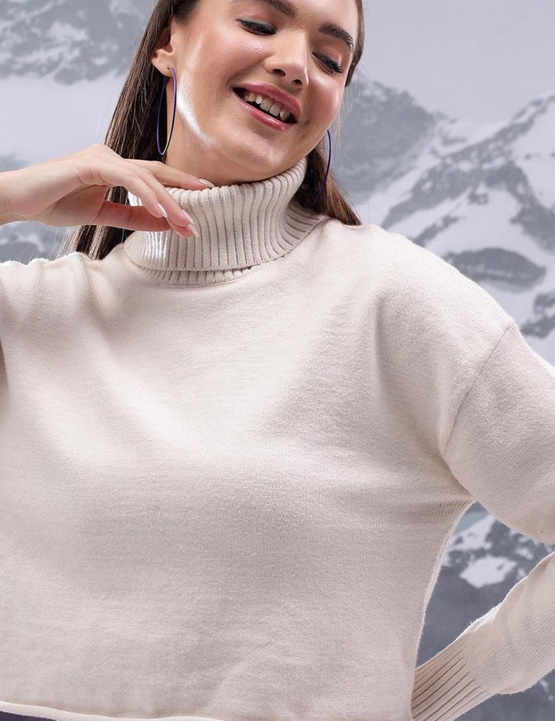 Kotty Women High Neck Pullover Sweater