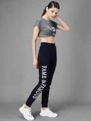 Kotty Women Navy Blue & White Printed Joggers