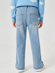 Kotty Girls Jean Straight Fit Heavy Fade Stretchable Jeans