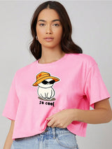 Kotty Graphic Printed Cotton Oversized T-shirt