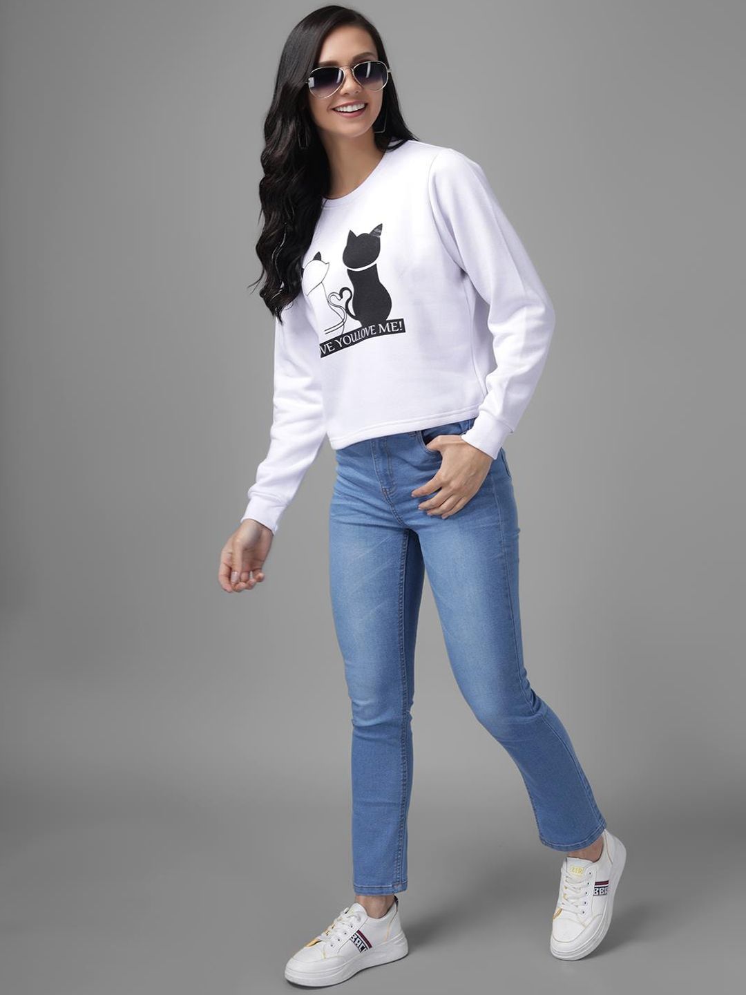 Kotty Women Off-White Printed Sweatshirt