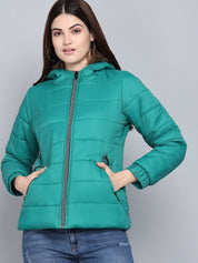 Kotty Women Green Outdoor Puffer Jacket