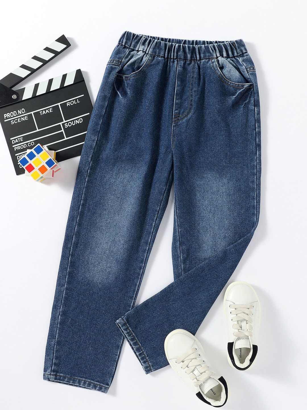 Kotty Girls Blue Mid Waist Light Fade Jeans