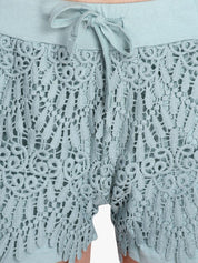 Kotty Women Blue Self Design Regular Fit Hot Pants