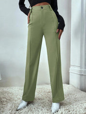 KOTTY BIZwear Women Relaxed Straight Fit High-Rise Easy Wash Trouser