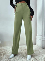 KOTTY BIZwear Women Relaxed Straight Fit High-Rise Easy Wash Trouser