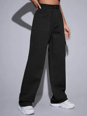 Kotty Women Black Jean Straight Fit Stretchable Cargo Jeans