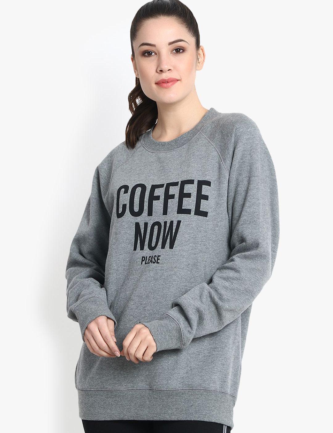Kotty Women Grey Printed Sweatshirt