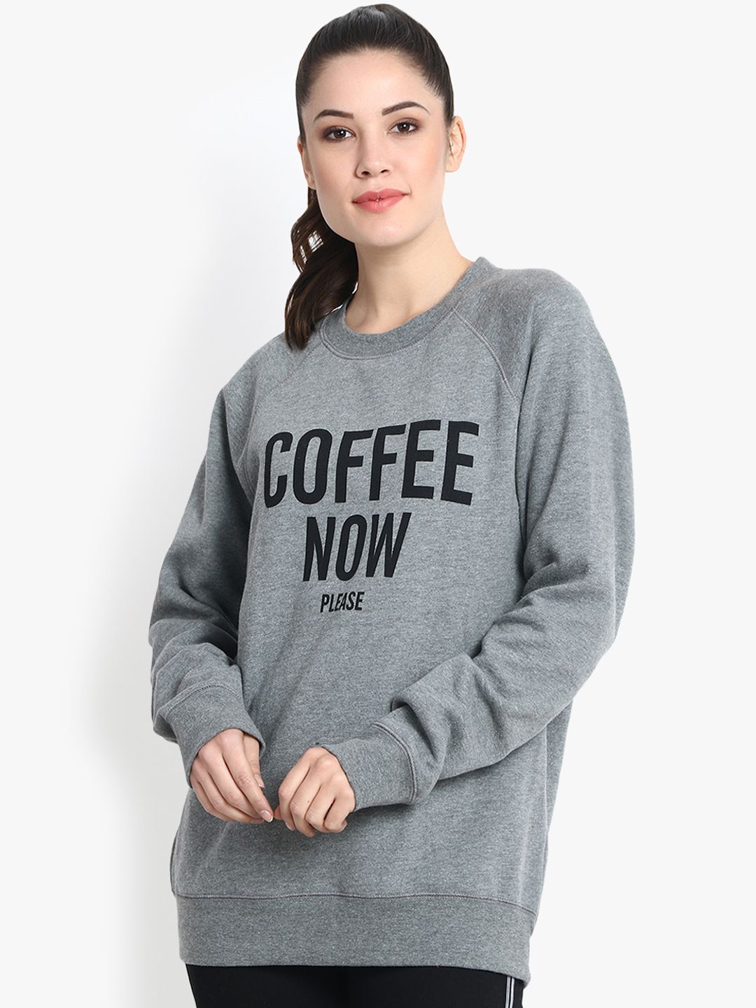 Kotty Women Grey Printed Sweatshirt