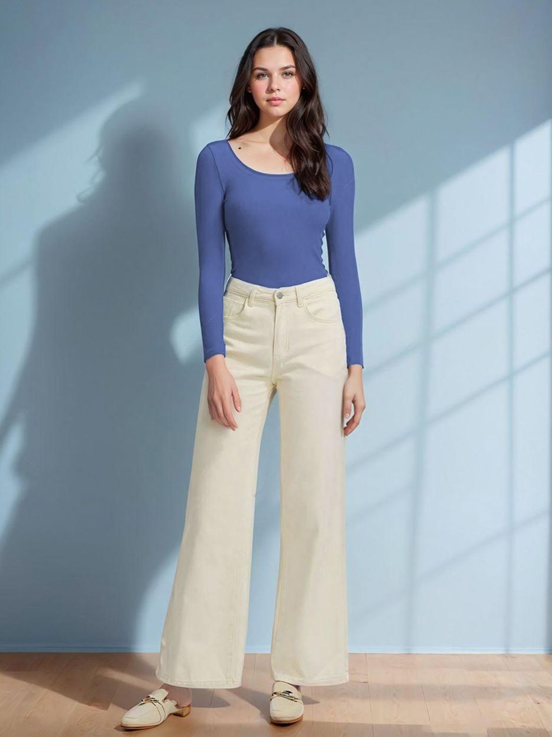 Kotty Women Solid Long Sleeves Fitted Top