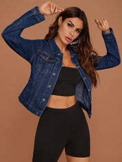 Kotty Women Washed Crop Denim Jacket