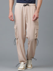 Kotty Men Relaxed Low-Rise Easy Wash Cargos Trousers