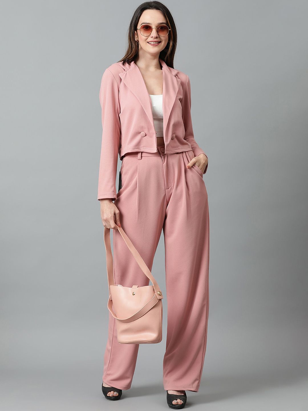 KOTTY BIZwear Basics Notched Lapel Collar Coat With Trousers