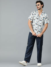 Kotty Men Cuban Collar Ethnic Motifs Printed Casual Shirt