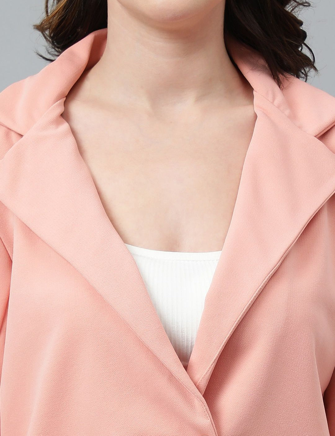 Kotty Pink Notched Lapel Collar Blazer & Mid Rise Trouser 