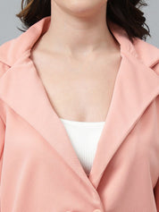 Kotty Pink Notched Lapel Collar Blazer & Mid Rise Trouser 