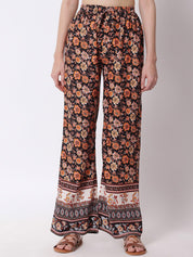 Kotty Women Floral Printed Relaxed High-Rise Easy Wash Trousers