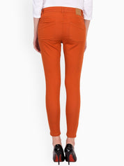Kotty Women Orange Skinny Fit High-Rise Clean Look Stretchable Jeans