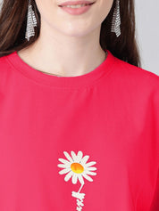 KOTTY Basics Graphic Printed Drop-Shoulder Sleeves Oversized T-shirt