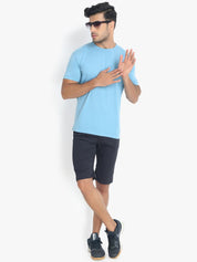 Kotty Men Blue Solid Regular Fit Regular Shorts