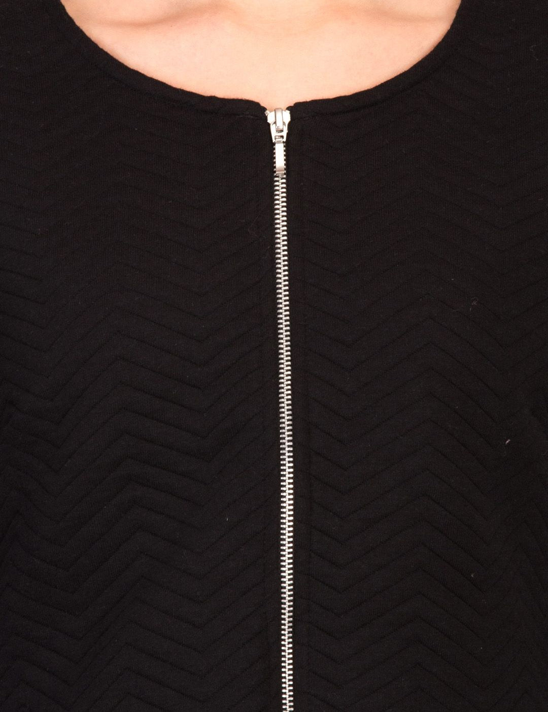 Kotty Women Black Self Design Tailored Jacket