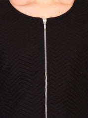 Kotty Women Black Self Design Tailored Jacket