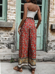 Kotty Women Multicoloured Ethnic Motifs Printed Flared High-Rise Easy Wash Trousers