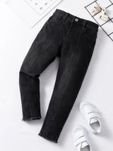 Kotty Girls Low Distress Mid-Rise Light Fade Stretchable Jeans