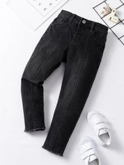 Kotty Girls Low Distress Mid-Rise Light Fade Stretchable Jeans