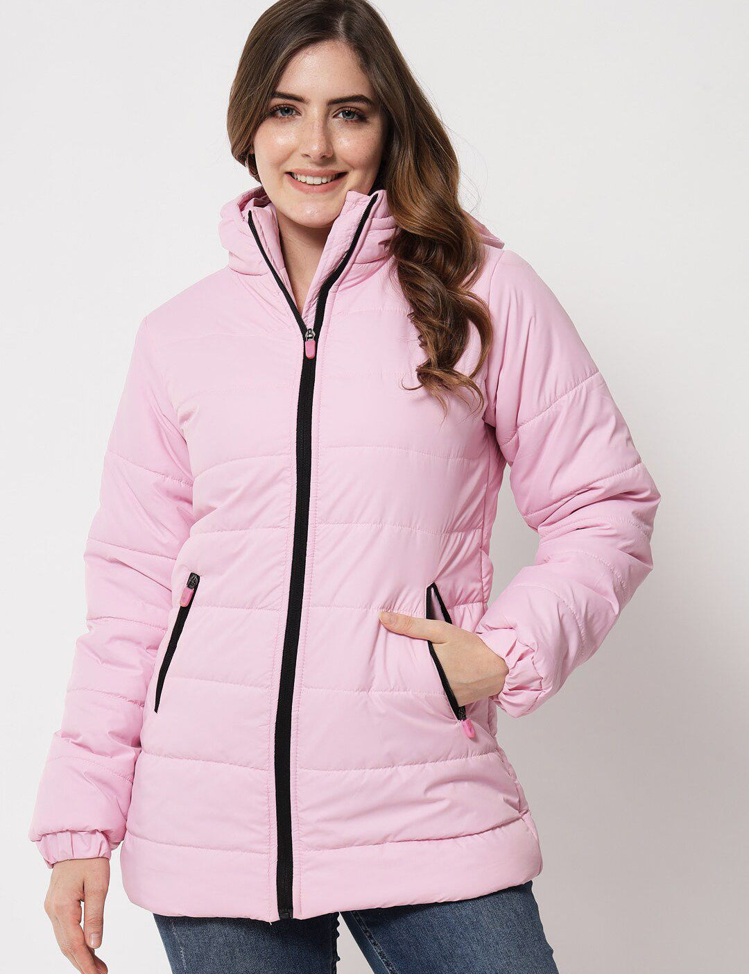 Kotty Women Pink Longline Padded Jacket