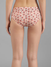 Kotty Women Beige & Red Floral Printed Cotton Hipster Briefs KTTWOMENSPANTY379