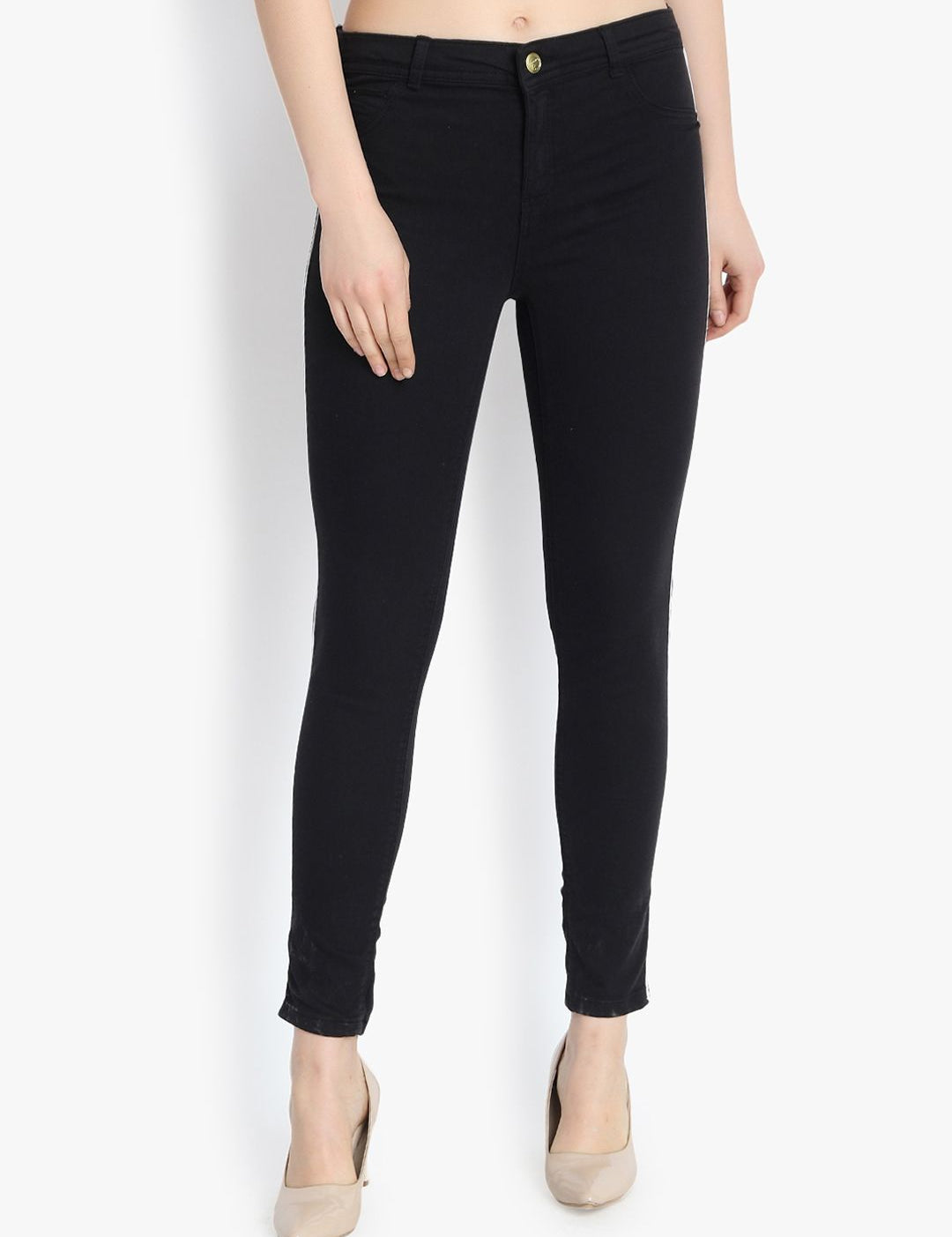 Kotty Women Black Skinny Fit High-Rise Clean Look Stretchable Jeans