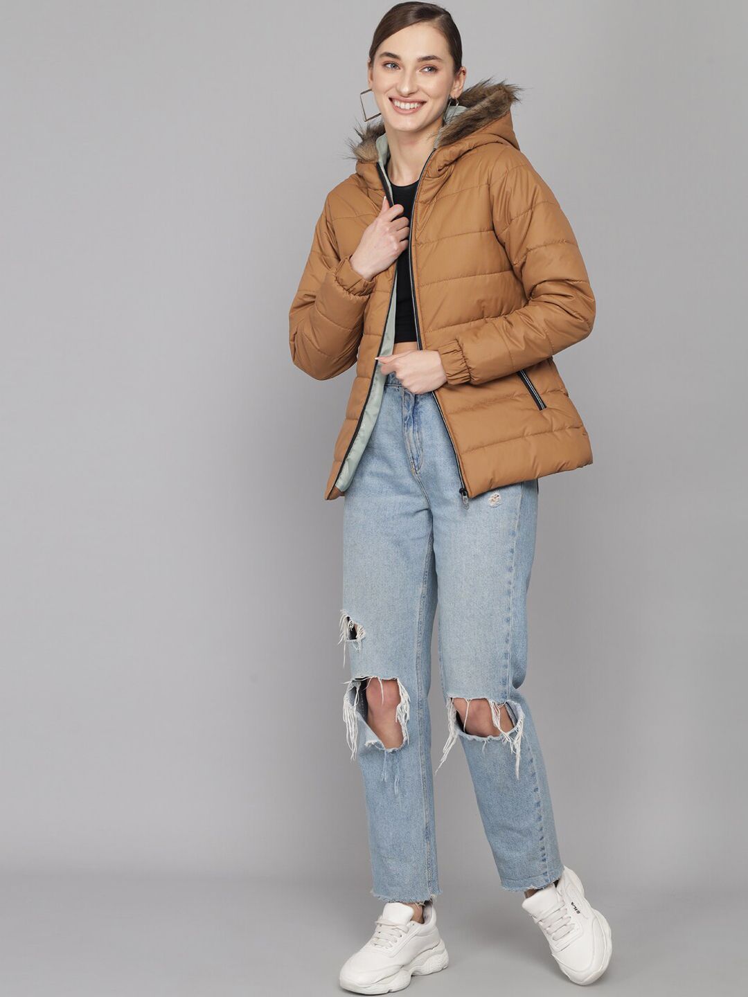 Kotty Women Brown Parka Jacket