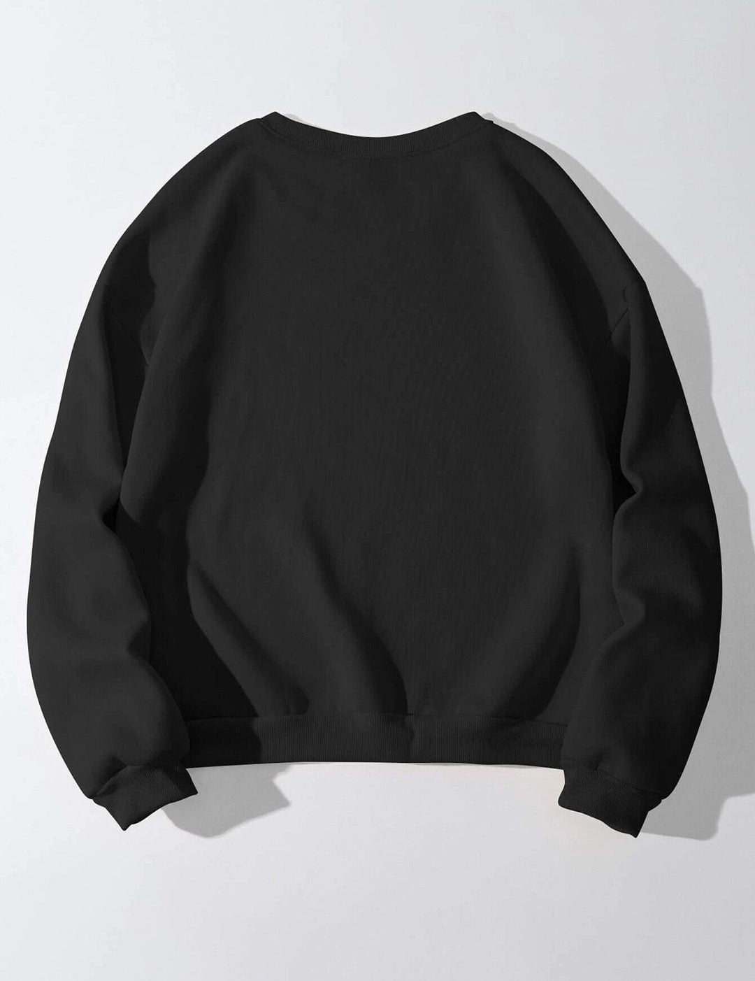 Kotty Typography Printed Round Neck Fleece Pullover Sweatshirt