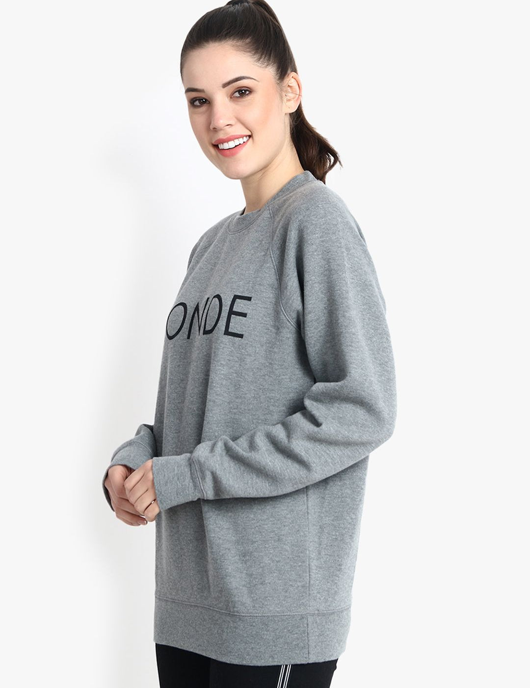 Kotty Women Grey Printed Sweatshirt