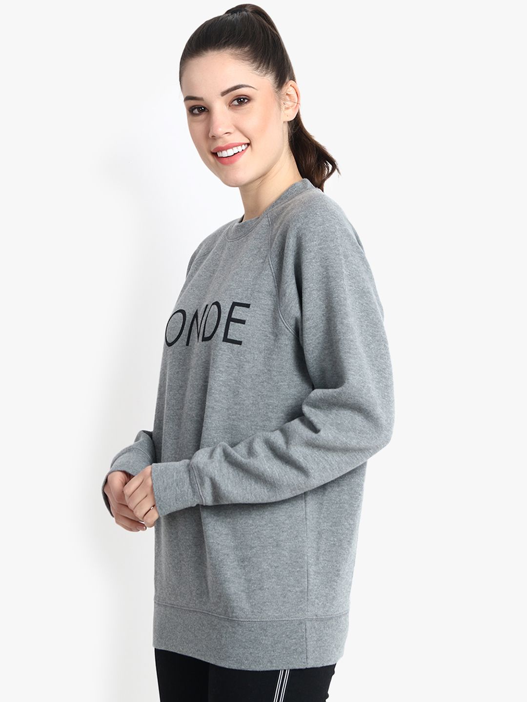 Kotty Women Grey Printed Sweatshirt
