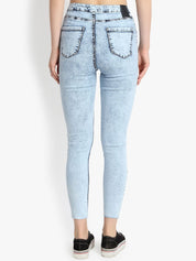 Kotty Women Blue Skinny Fit High-Rise Slash Knee Jeans