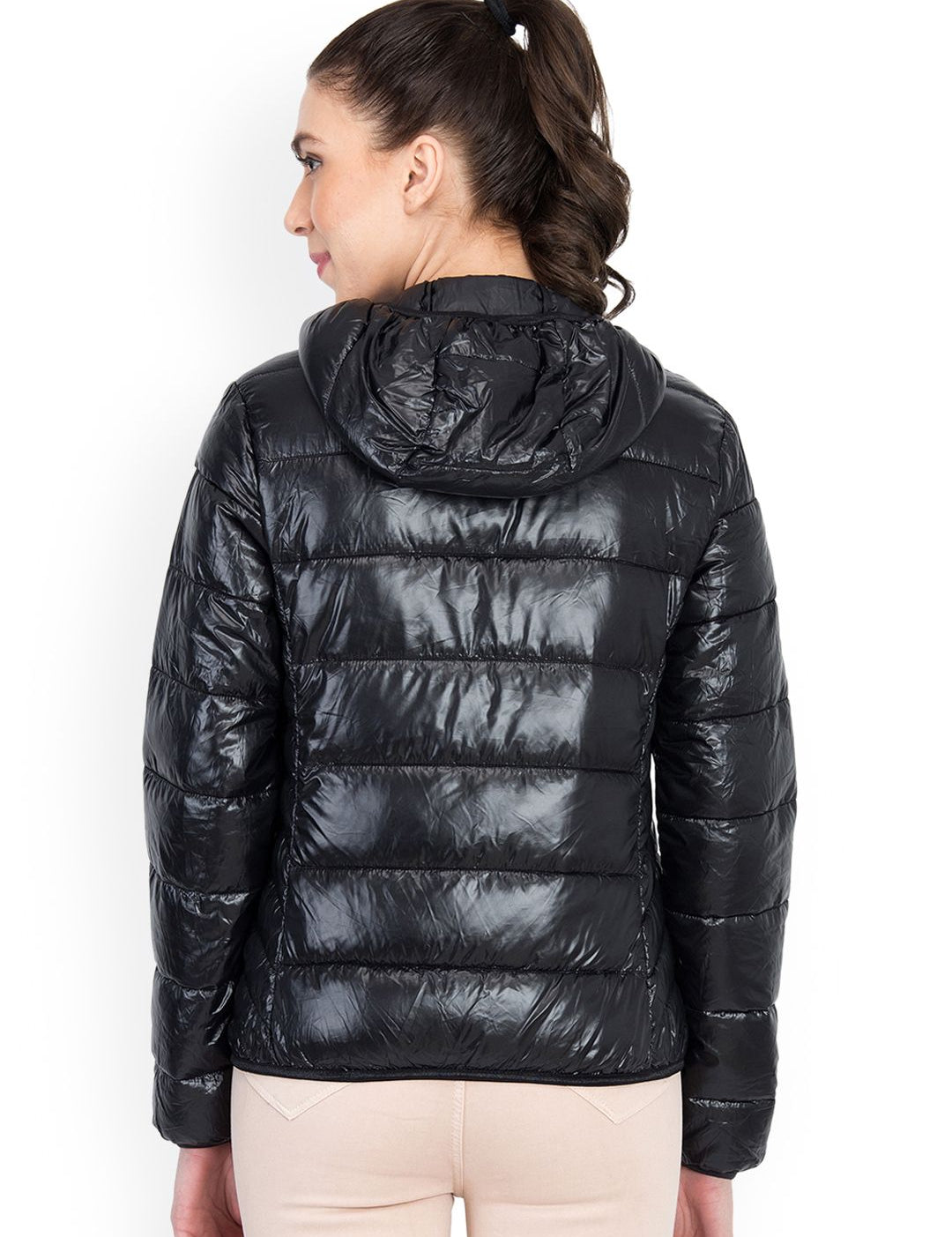 Kotty Women Black Solid Puffer Jacket