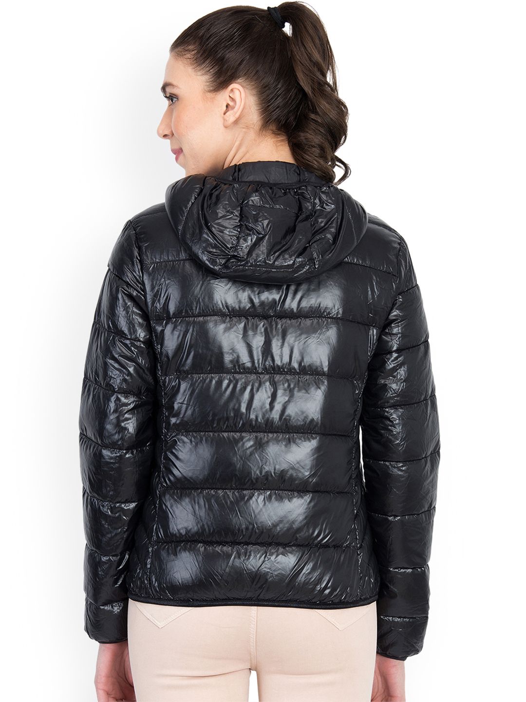 Kotty Women Black Solid Puffer Jacket